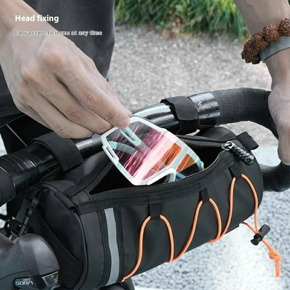 ESLNF 07CD0036 Cylindrical Bike Handlebar Bag Waterproof Bicycle Front Tube Bag with Shoulder Strap - 4