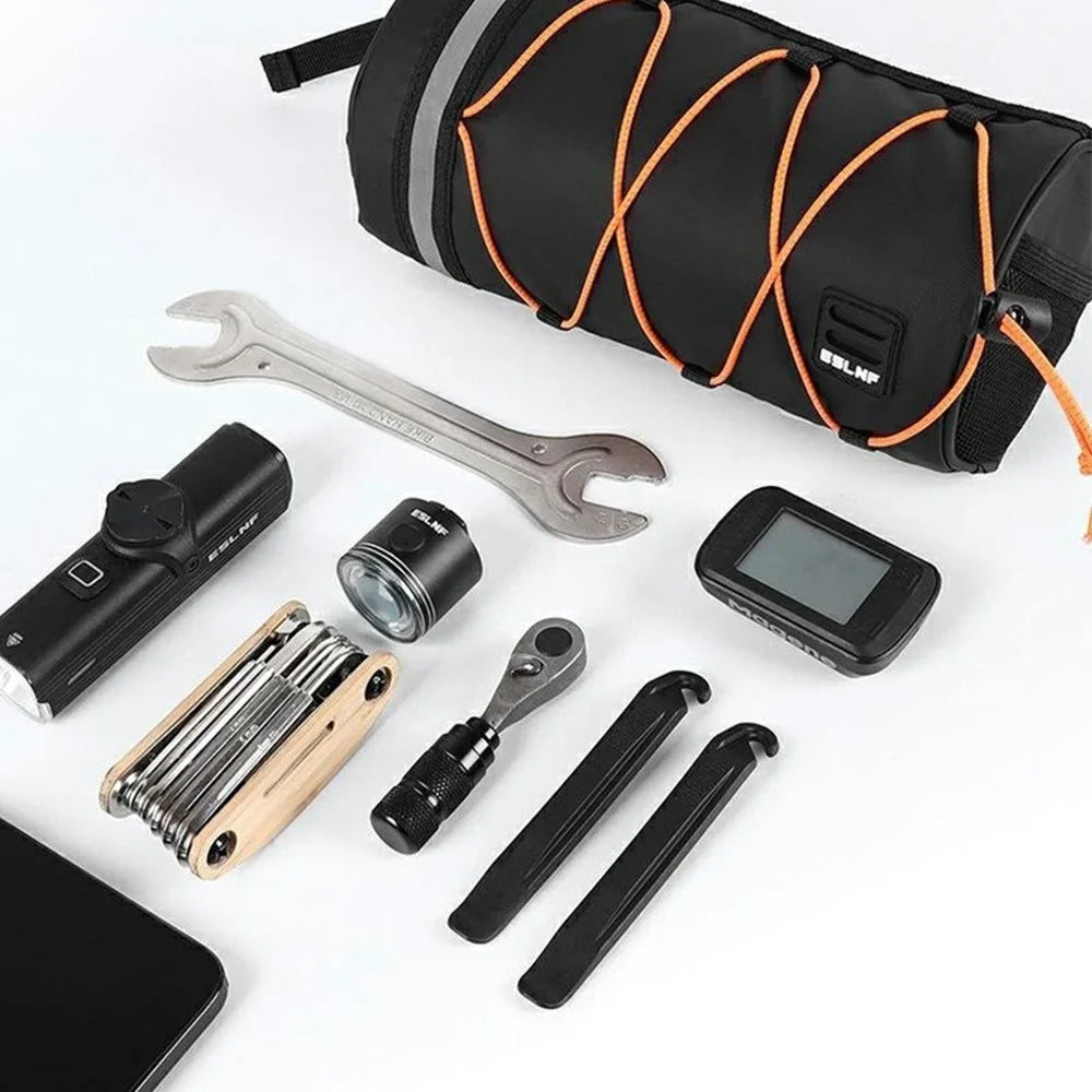 ESLNF 07CD0036 Cylindrical Bike Handlebar Bag Waterproof Bicycle Front Tube Bag with Shoulder Strap - 7