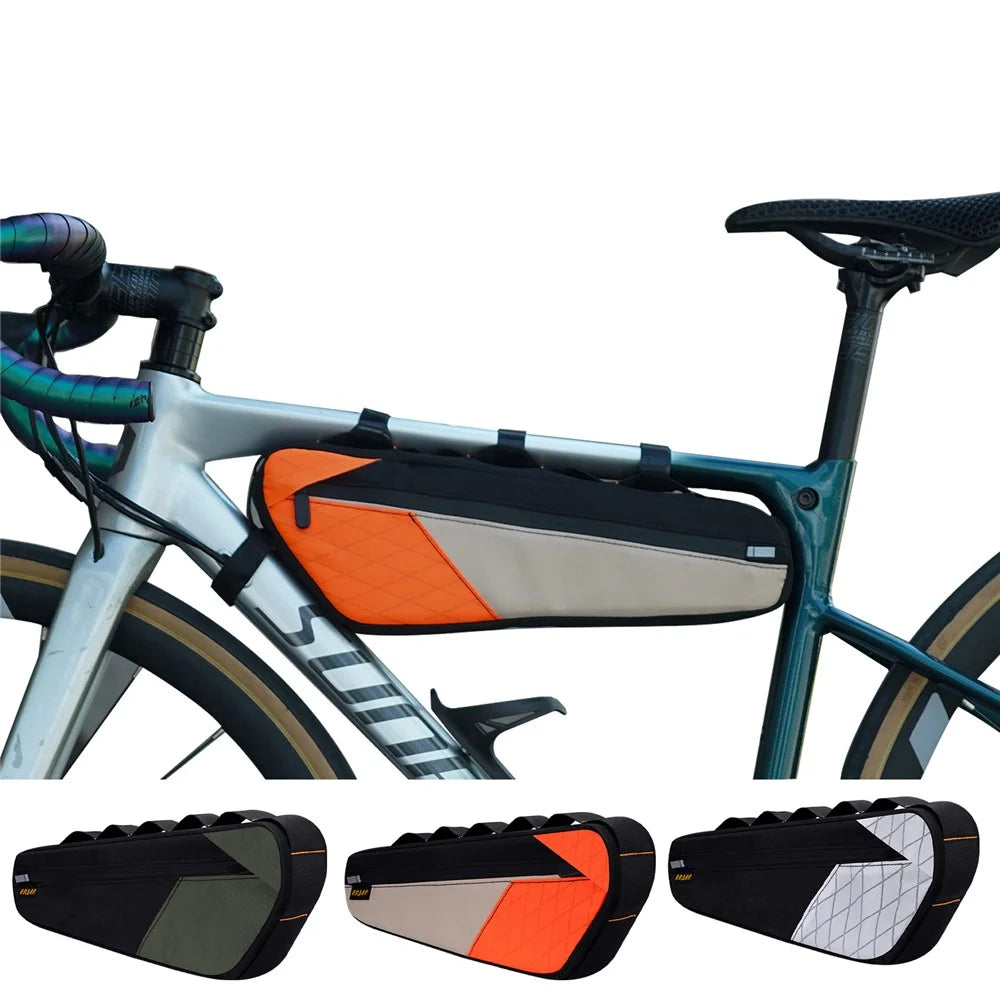 ENLEE E2410 2.5L Bicycle Front Frame Triangle Bag Waterproof Bike Cycling Storage Bag - Olive Green - 6