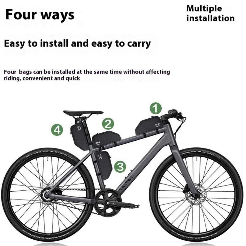 ENLEE Mountain Road Bike Top Tube Frame Bag TPU Nylon Waterproof Cycling Tool Storage Pouch - 6