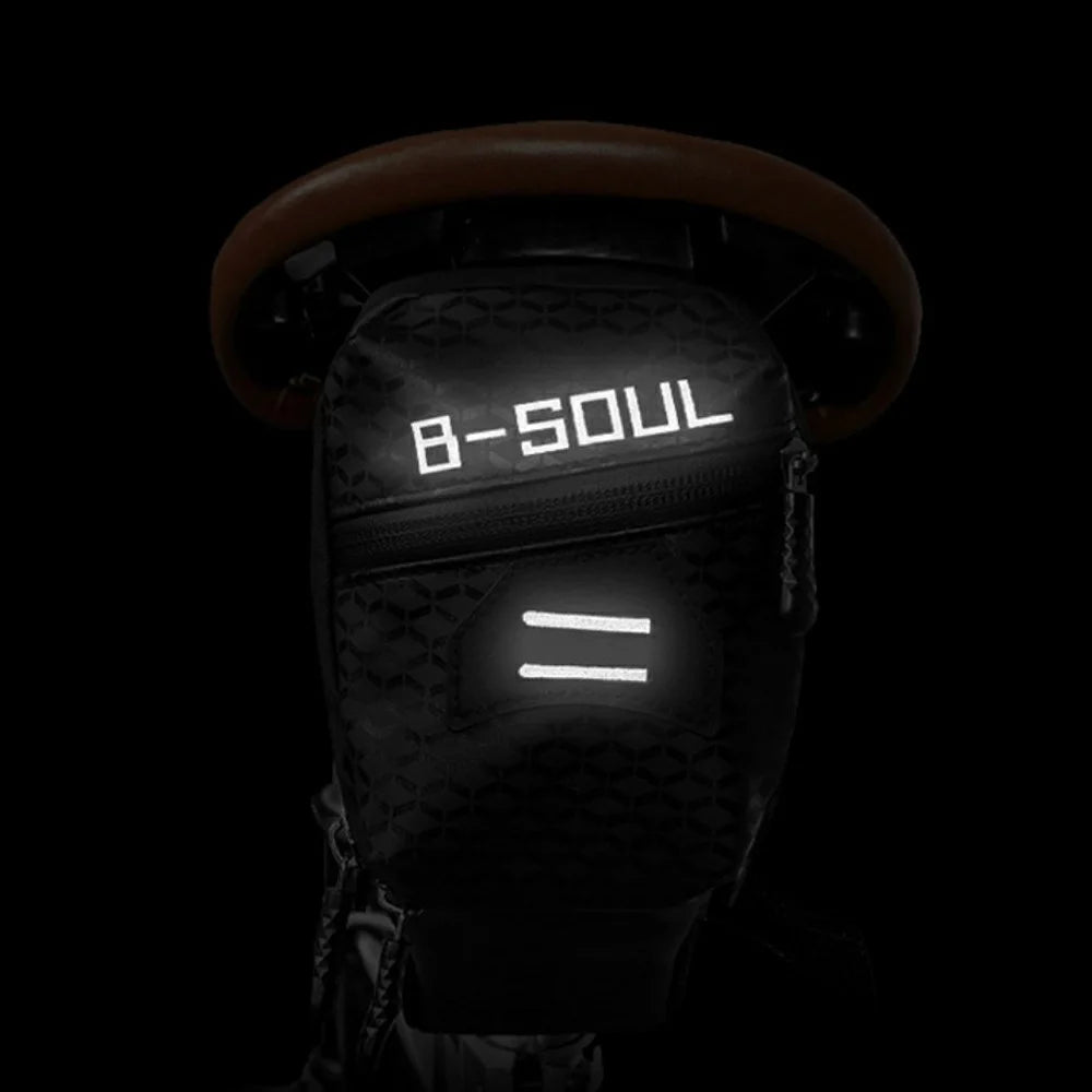 B-SOUL Multifunction Road Bike Seat Bag Reflective Folding Bicycle Saddle Pack - 4