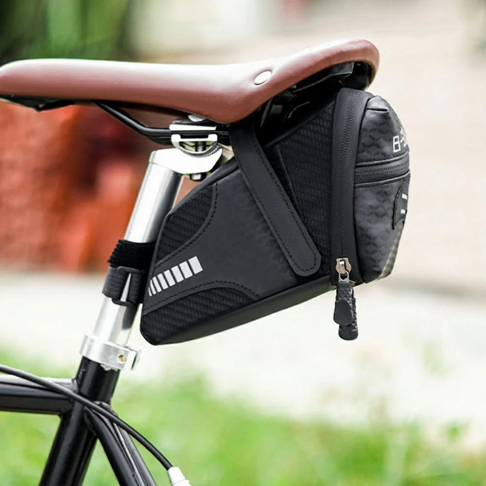 B-SOUL Multifunction Road Bike Seat Bag Reflective Folding Bicycle Saddle Pack - 5