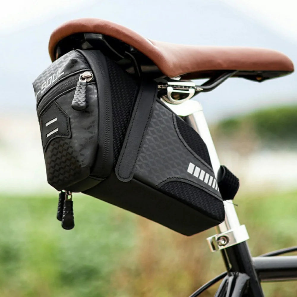 B-SOUL Multifunction Road Bike Seat Bag Reflective Folding Bicycle Saddle Pack - 6