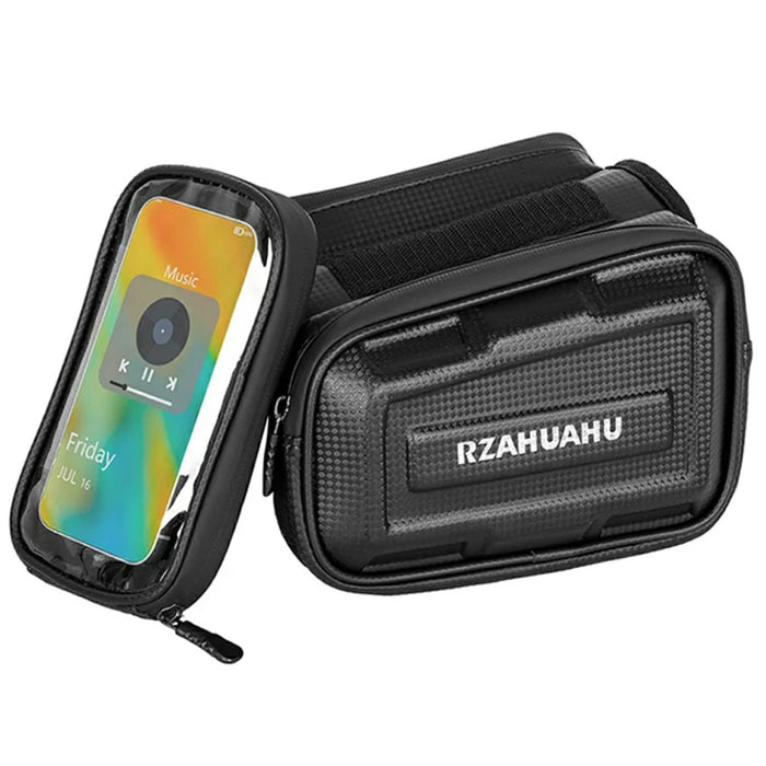 RZAHUAHU 3L Bike Frame Bag Waterproof Outdoor Cycling Hard Shell Touch Screen Phone Pouch - 1