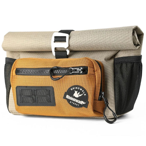 RHINOWALK BCT0201 Waterproof Bike Handlebar Bag 4L Quick Release Front Tube Basket Bag - Khaki - 1