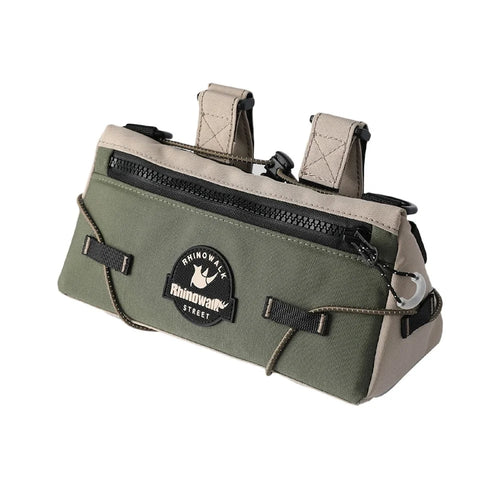 RHINOWALK BCT0202 For Folding Bicycle Handlebar Bag Waterproof Nylon Bike Front Bag with Shoulder Strap - Army Green - 1