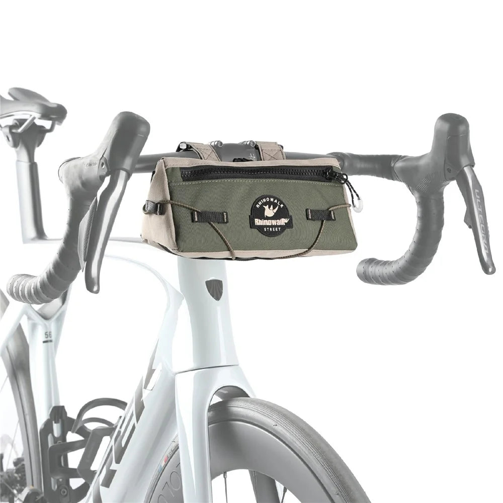 RHINOWALK BCT0202 For Folding Bicycle Handlebar Bag Waterproof Nylon Bike Front Bag with Shoulder Strap - Army Green - 2