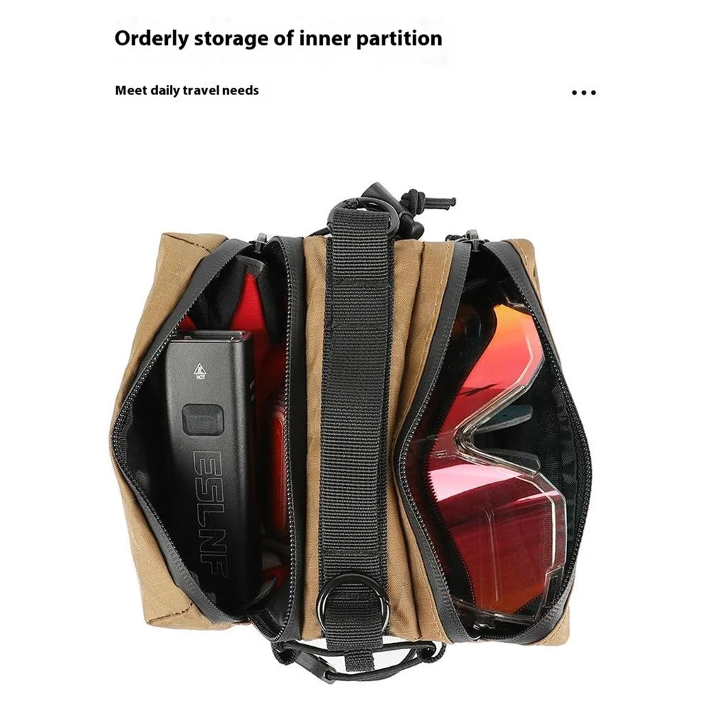 ESLNF 07CF0017 Bike Frame Bag Top Tube Bag MTB Road Bicycle Saddle Pack with Shoulder Strap - 6