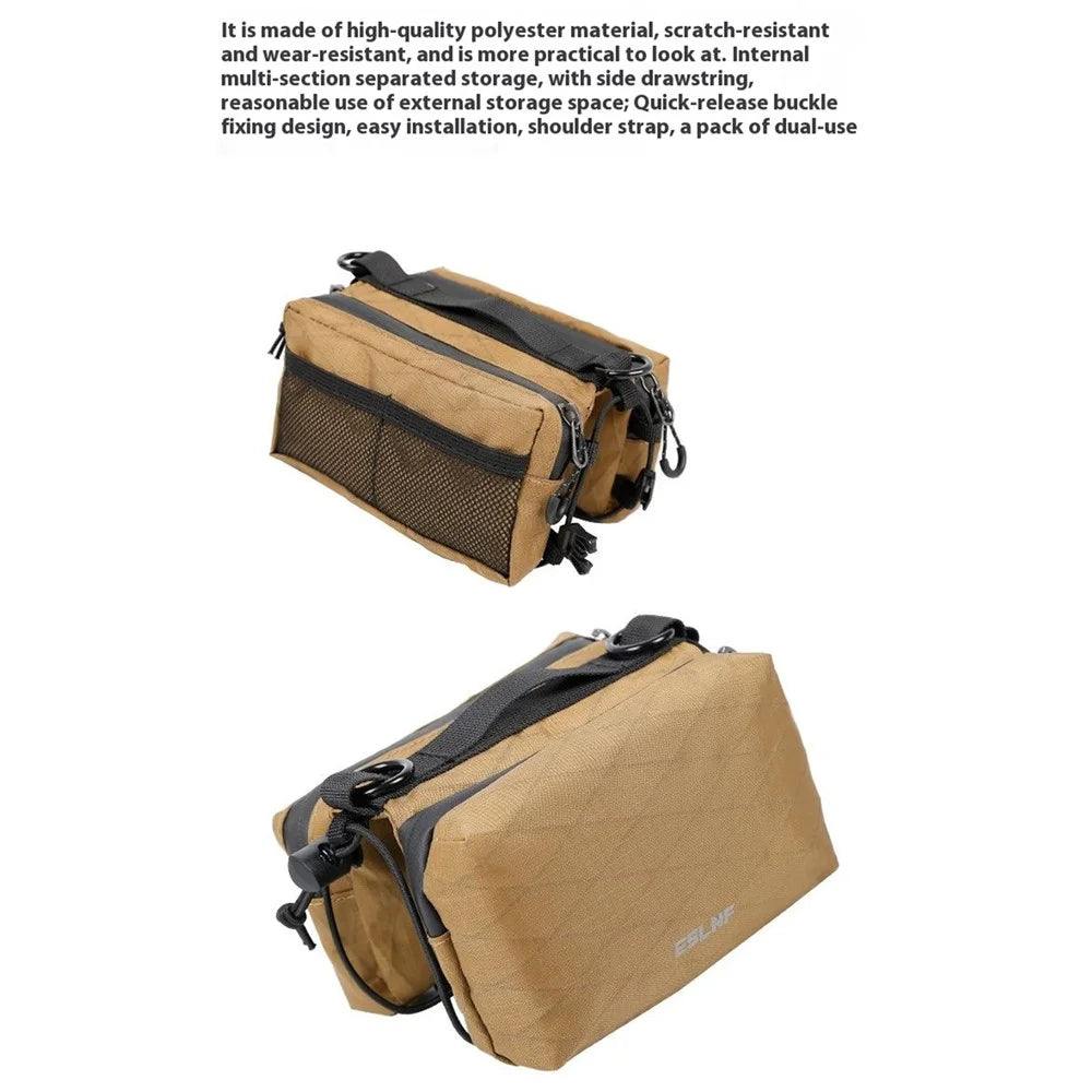 ESLNF 07CF0017 Bike Frame Bag Top Tube Bag MTB Road Bicycle Saddle Pack with Shoulder Strap - 7