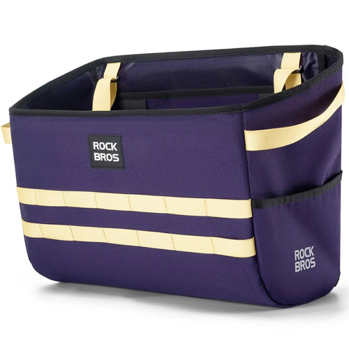 ROCKBROS W016 16L Waterproof Handlebar Bag for Folding Bike Aluminum Frame Cycling Storage Front Basket - Purple - 1