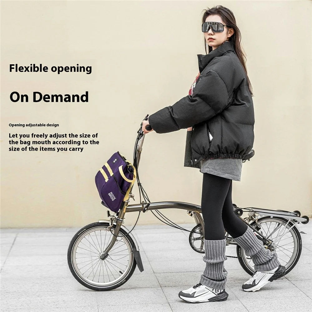 ROCKBROS W016 16L Waterproof Handlebar Bag for Folding Bike Aluminum Frame Cycling Storage Front Basket - Purple - 3