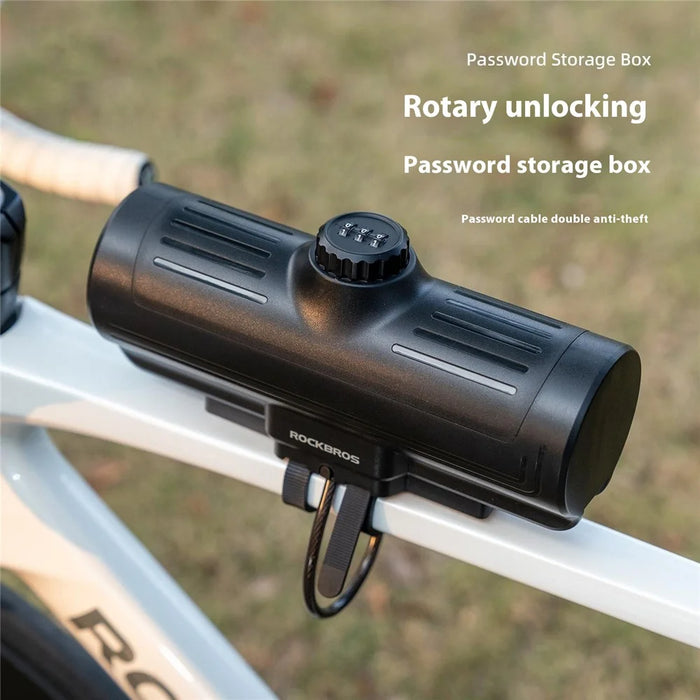 ROCKBROS 30120125 / 89111 Anti Theft Hard Shell Cycling Storage Box with Combination Lock for Mountain Road Bicycle - Black - 5