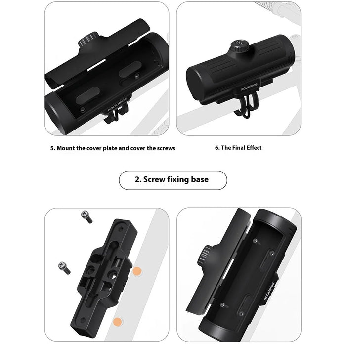ROCKBROS 30120125 / 89111 Anti Theft Hard Shell Cycling Storage Box with Combination Lock for Mountain Road Bicycle - Black - 7