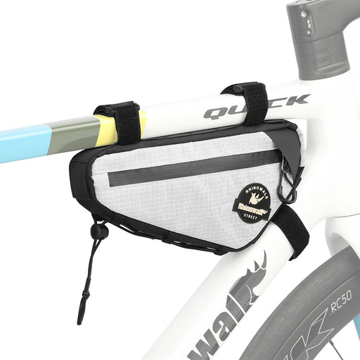 RHINOWALK Road Bike Triangle Frame Bag Waterproof Cycling Bag with Hidden Cable Port - White - 1