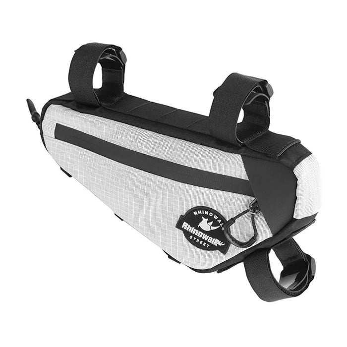 RHINOWALK Road Bike Triangle Frame Bag Waterproof Cycling Bag with Hidden Cable Port - White - 2