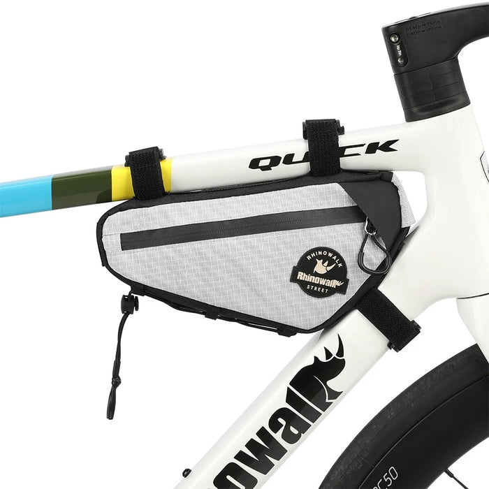 RHINOWALK Road Bike Triangle Frame Bag Waterproof Cycling Bag with Hidden Cable Port - White - 4