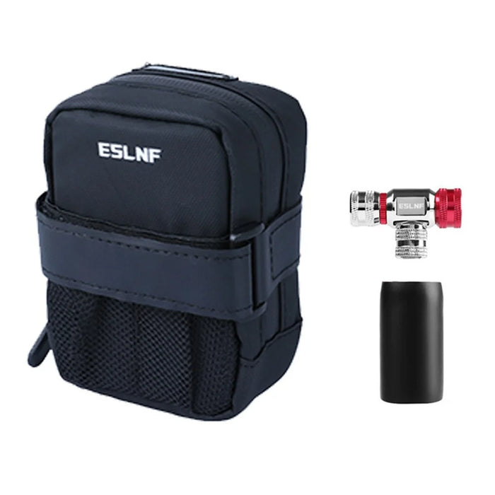 ESLNF 07CI0012 Cycling Equipment Riding Saddle Bag Bike Tool Kit Mini Tail Bag with Valve - Silver - 1