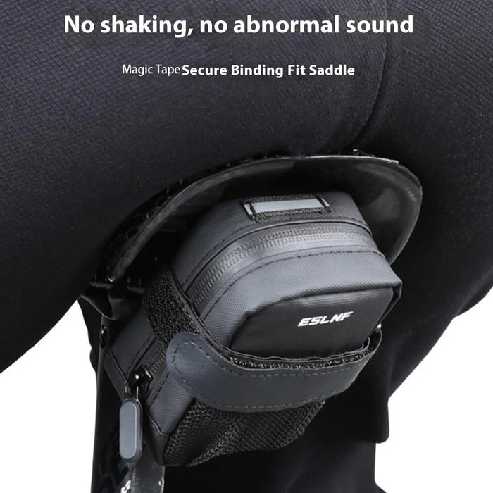 ESLNF 07CI0012 Cycling Equipment Riding Saddle Bag Bike Tool Kit Mini Tail Bag with Valve - Silver - 6
