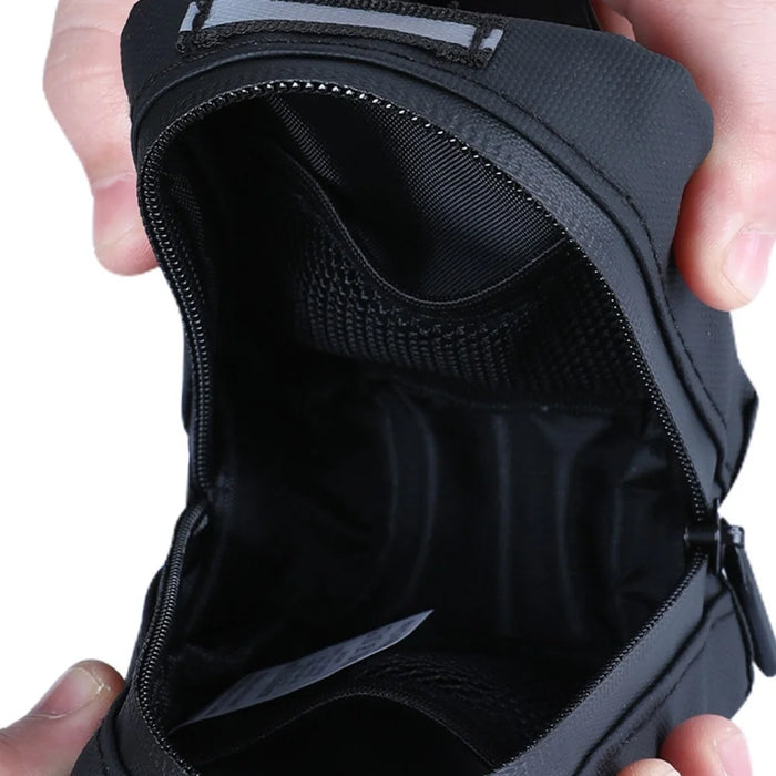 ESLNF 07CI0012 Cycling Equipment Riding Saddle Bag Bike Tool Kit Mini Tail Bag with Valve - Silver - 7