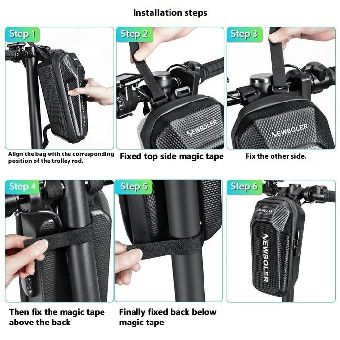 NEWBOLER BIKF-BAG240 3L Electric Scooter Handlebar Bag EVA Hard Shell Password Lock Balance Bike Storage Bag - 6