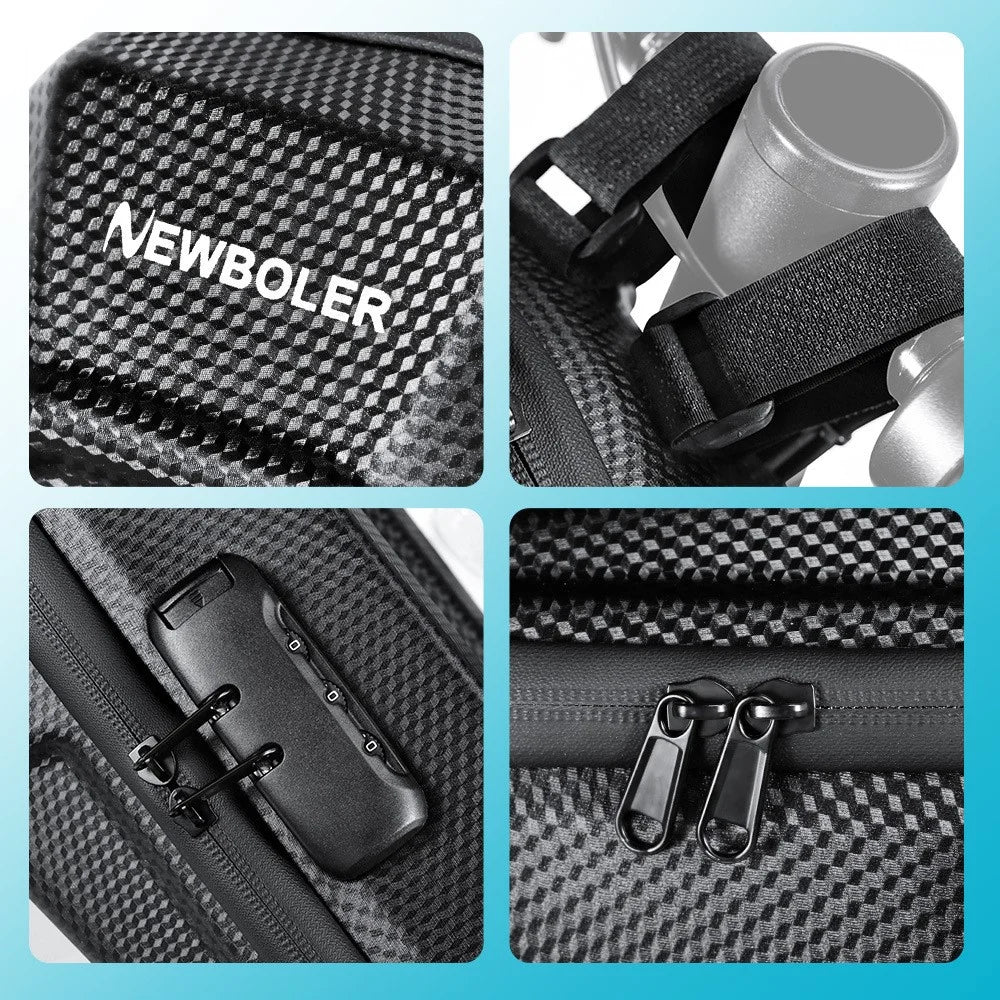 NEWBOLER BIKF-BAG240 5L Electric Scooter Handlebar Bag EVA Hard Shell Password Lock Balance Bike Storage Bag - 4