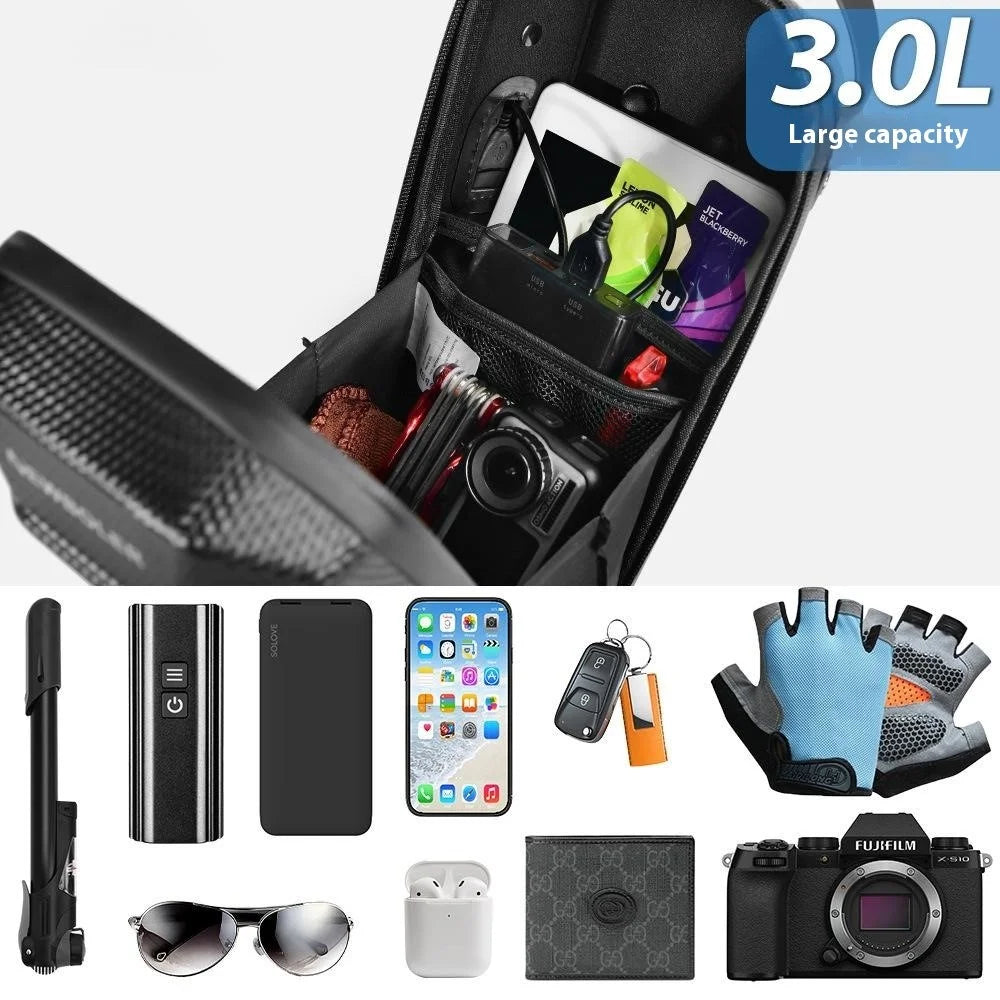 NEWBOLER BIKF-BAG843 3L Electric Scooter Bike Handlebar Hanging Bag EVA Hard Shell Waterproof Storage Pack with USB Port - 5