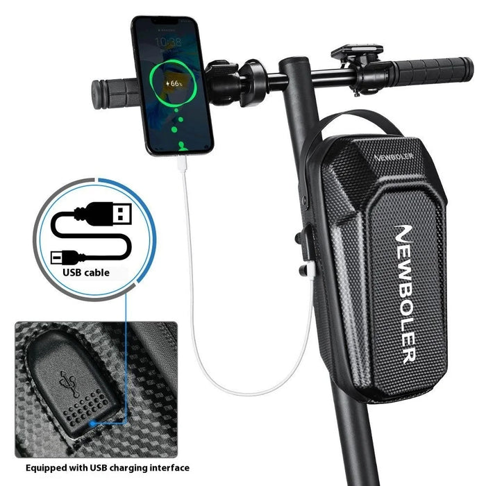 NEWBOLER BIKF-BAG843 5L Electric Scooter Hanging Bag with USB Port Waterproof EVA Hard Shell Bicycle Handlebar Bag - 2