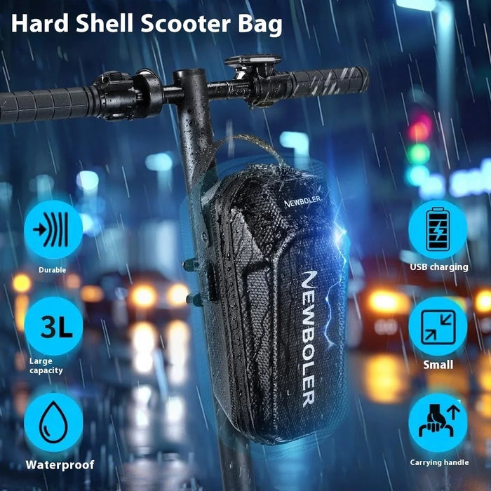 NEWBOLER BIKF-BAG843 5L Electric Scooter Hanging Bag with USB Port Waterproof EVA Hard Shell Bicycle Handlebar Bag - 4
