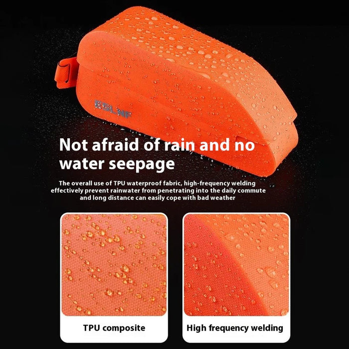 ESLNF 07CF0012 Road Mountain Bike Frame Bag Magnetic Flip Cover TPU Waterproof Bicycle Top Tube Bag - Orange - 5