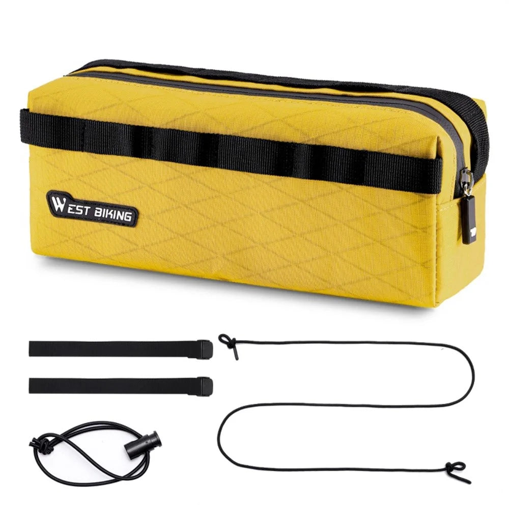 WEST BIKING YP0707408 2L Bicycle Handlebar Bag MTB Road Bike Front Frame Storage Pouch Crossbody Bag - Yellow - 1