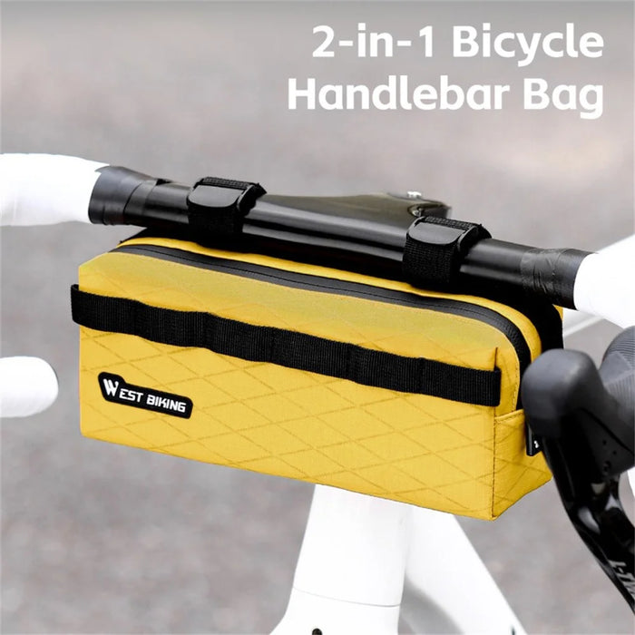 WEST BIKING YP0707408 2L Bicycle Handlebar Bag MTB Road Bike Front Frame Storage Pouch Crossbody Bag - Yellow - 2