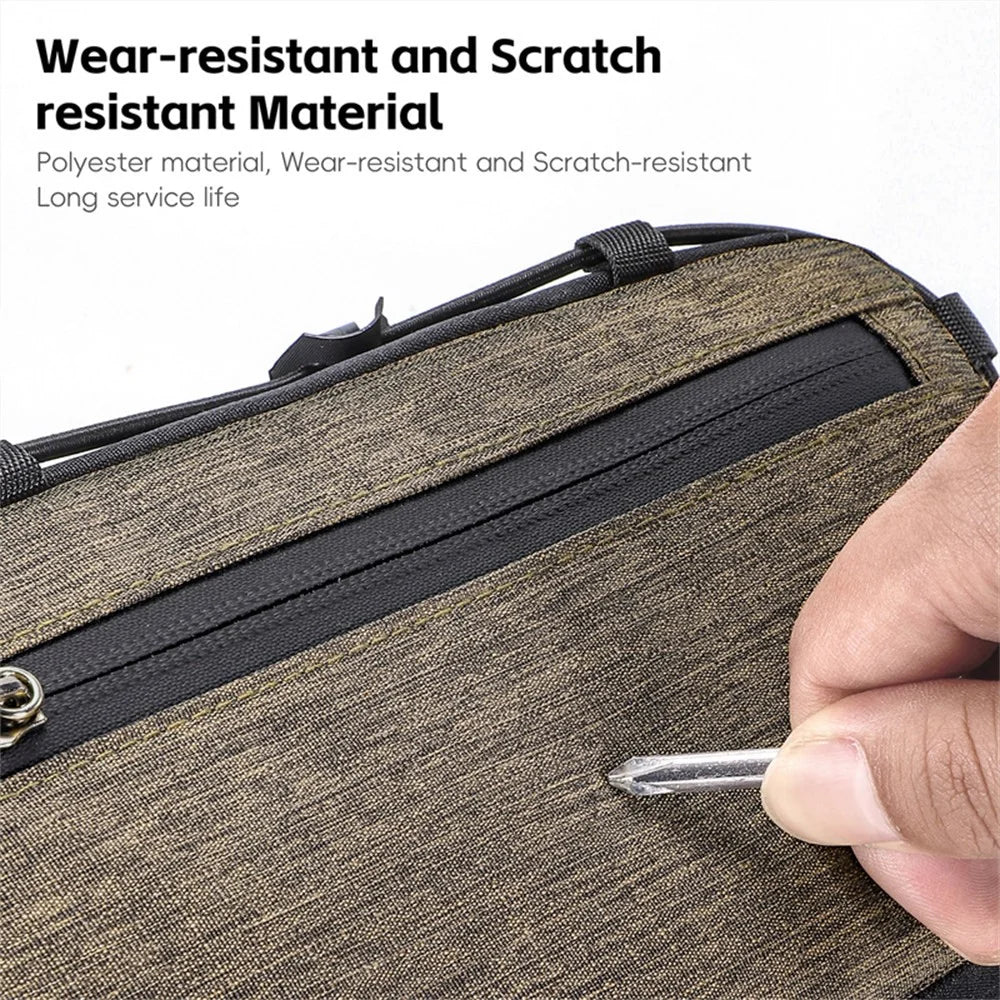WEST BIKING YP0707400 Bicycle Frame Bag Top Tube Bag for Mountain Road Bike Cycling Storage Pouch - Brown - 6
