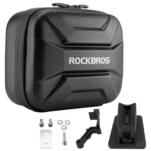 ROCKBROS Carbon Fiber Pattern Hard Shell Bike Bag with Adapter Bicycle Front Bag, B91 30110091001 / 51210910001 - 1