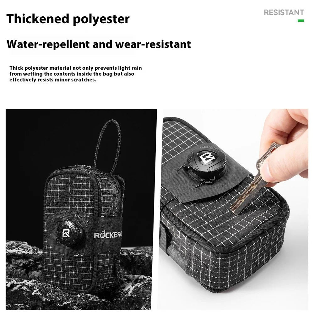 ROCKBROS Bicycle Saddle Bag Knob Self-Locking Road Bike Seatpost Cycling Water Bottle Holder - Black - 3