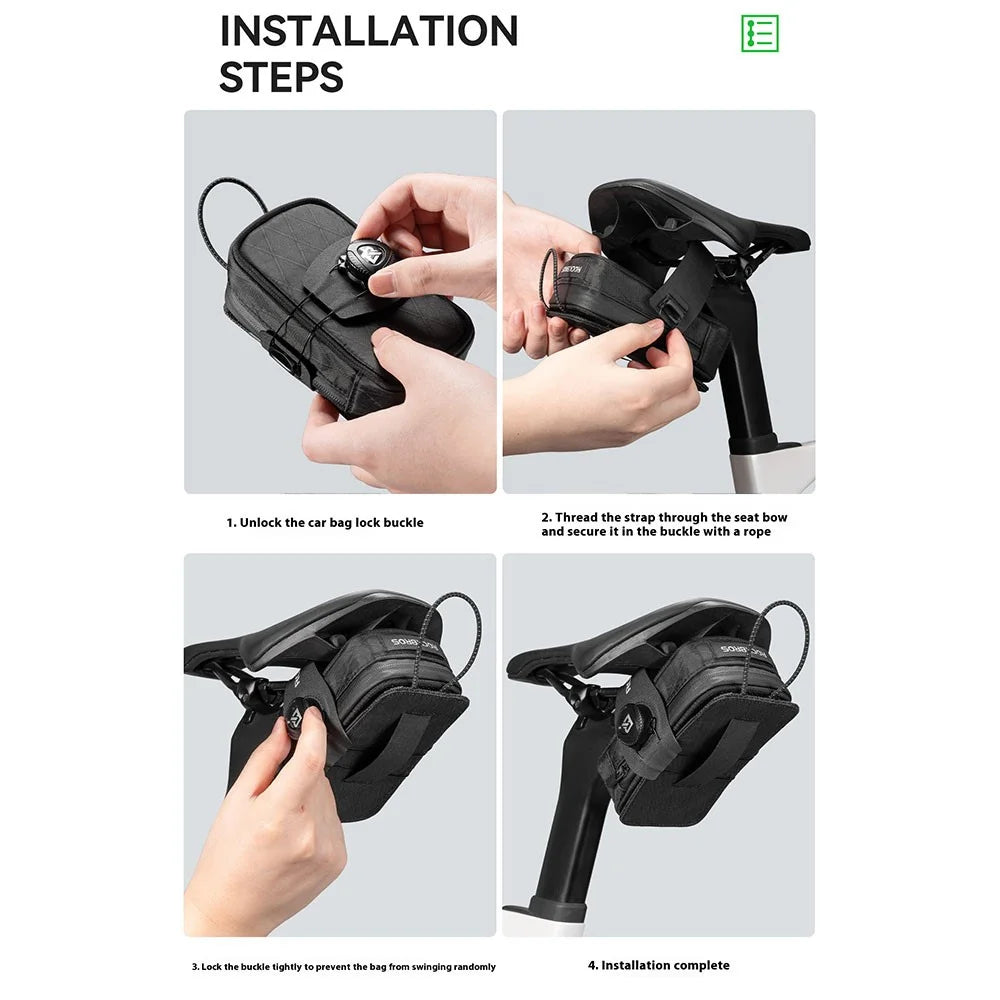 ROCKBROS Bicycle Saddle Bag Knob Self-Locking Road Bike Seatpost Cycling Water Bottle Holder - Black - 4
