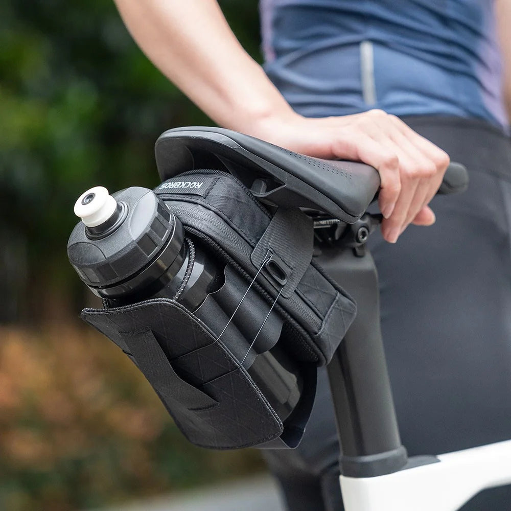 ROCKBROS Bicycle Saddle Bag Knob Self-Locking Road Bike Seatpost Cycling Water Bottle Holder - Black - 7