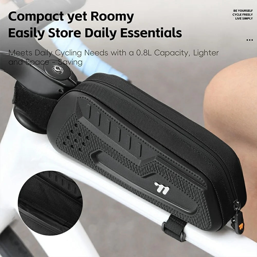 WEST BIKING YP0707404 Bicycle EVA Hard Shell Top Tube Bag Road Mountain Bike Frame Storage Bag - Black - 4