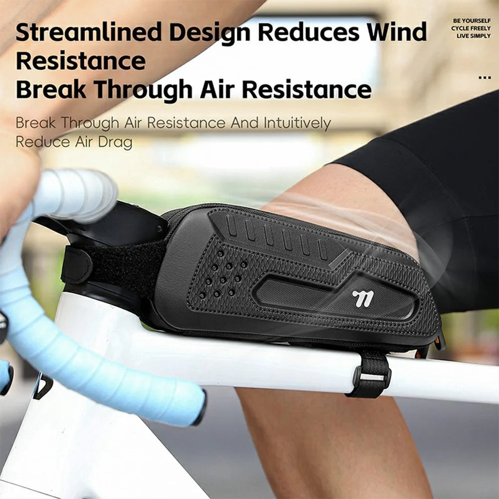 WEST BIKING YP0707404 Bicycle EVA Hard Shell Top Tube Bag Road Mountain Bike Frame Storage Bag - Black - 6