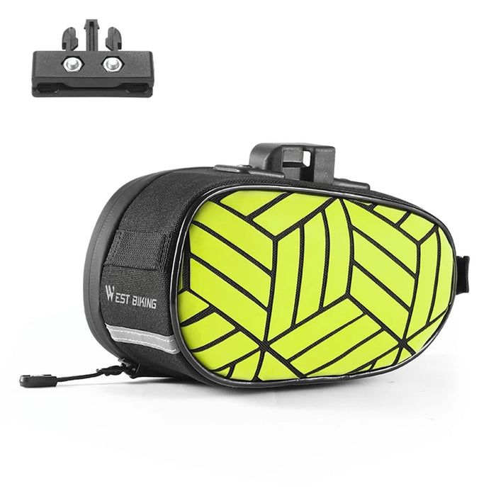 WEST BIKING YP0707362 1.2L Reflective Saddle Bag for Mountain Road Bike Quick Release Seat Post Pack - Green - 1