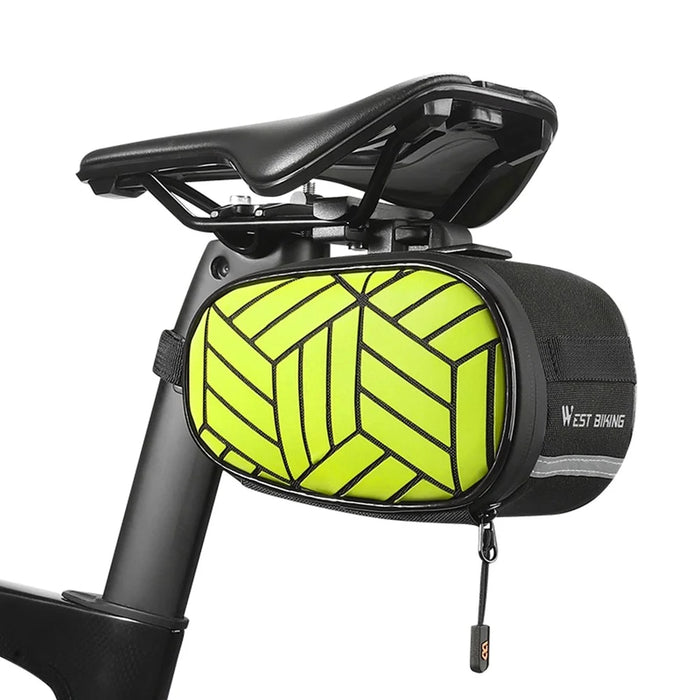 WEST BIKING YP0707362 1.2L Reflective Saddle Bag for Mountain Road Bike Quick Release Seat Post Pack - Green - 2