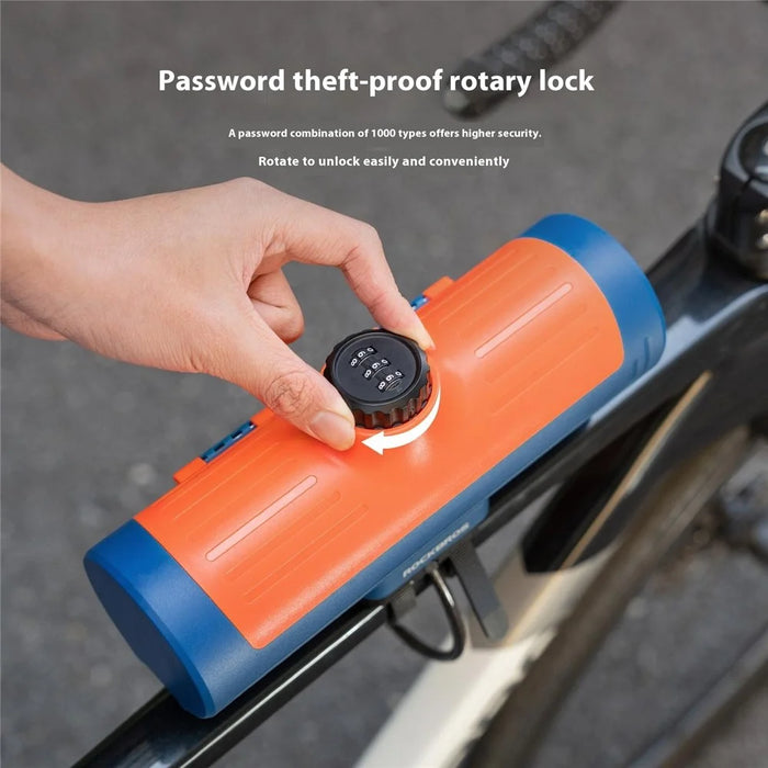 ROCKBROS 30120125 89111 Mountain Road Bike Password Key Storage Box Anti Theft ABS Hard Shell Bag - Black - 7