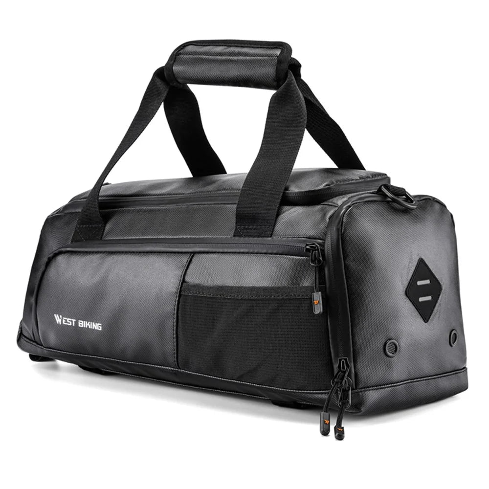 WEST BIKING YP0707413 Bicycle Rear Rack 13L Large Capacity Pannier Bag Outdoor Travel Storage Bag - Black - 1