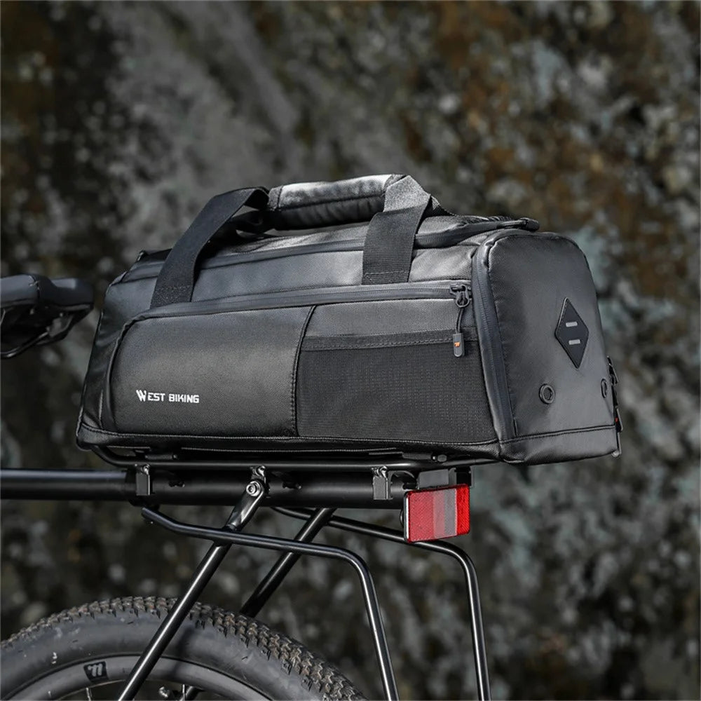 WEST BIKING YP0707413 Bicycle Rear Rack 13L Large Capacity Pannier Bag Outdoor Travel Storage Bag - Black - 3