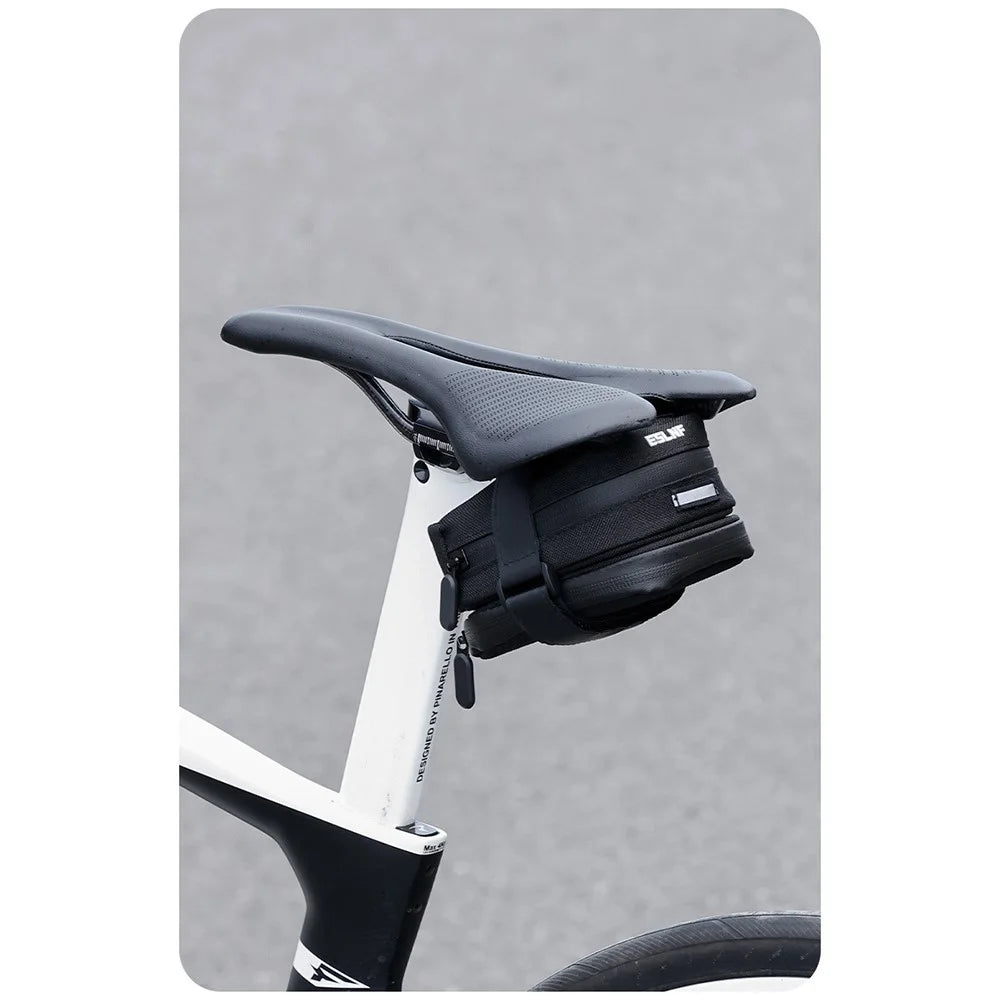 ESLNF 07CI0018 2 in 1 Detachable Bicycle Seat Post Bag 0.5L Tool Storage Pouch Waterproof Mountain Bike Saddle Pack - 7