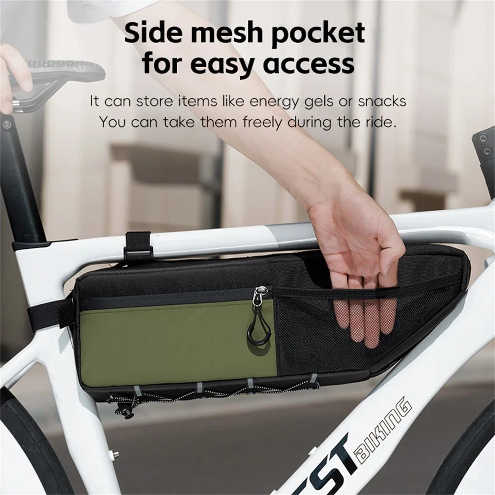 WEST BIKING YP0707415 2.6L Bike Frame Bag Oxford Fabric Waterproof Cycling Top Tube Bag - Black - 5