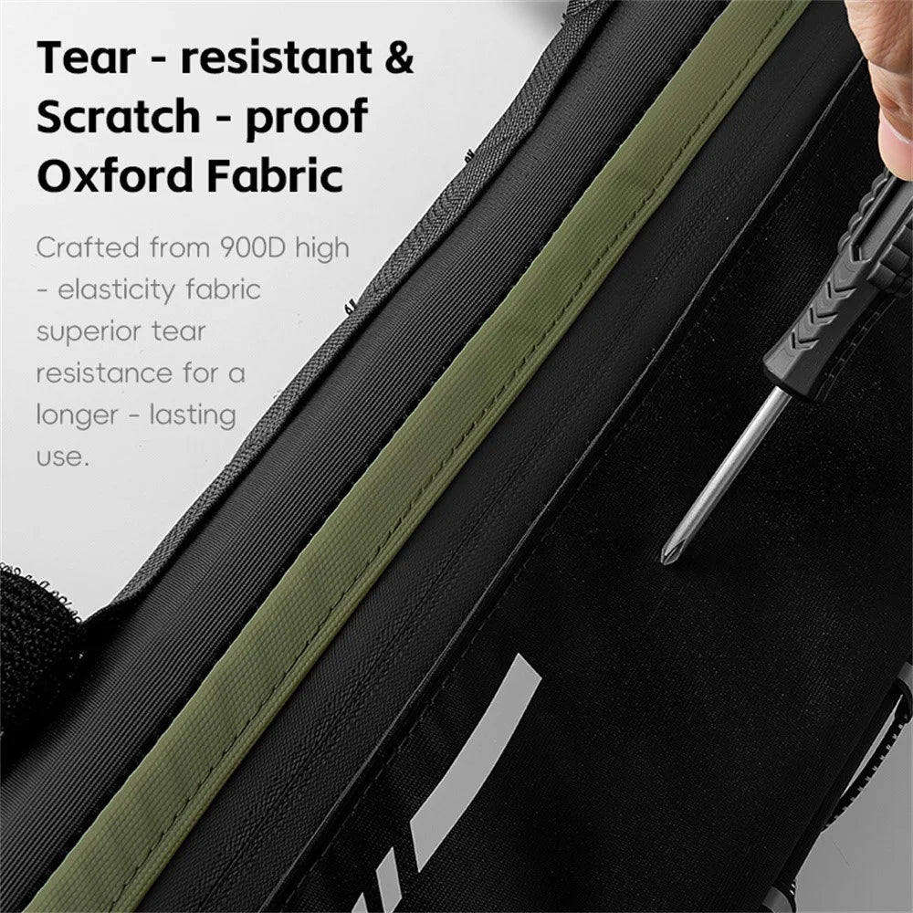 WEST BIKING YP0707415 2.6L Bike Frame Bag Oxford Fabric Waterproof Cycling Top Tube Bag - Black - 7