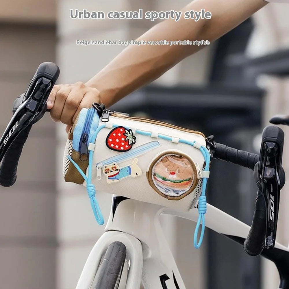 ESLNF 07CD0043 Bicycle Front Bag Cartoon Design 2L Mountain Road Bike Storage Pouch - Style A - 3