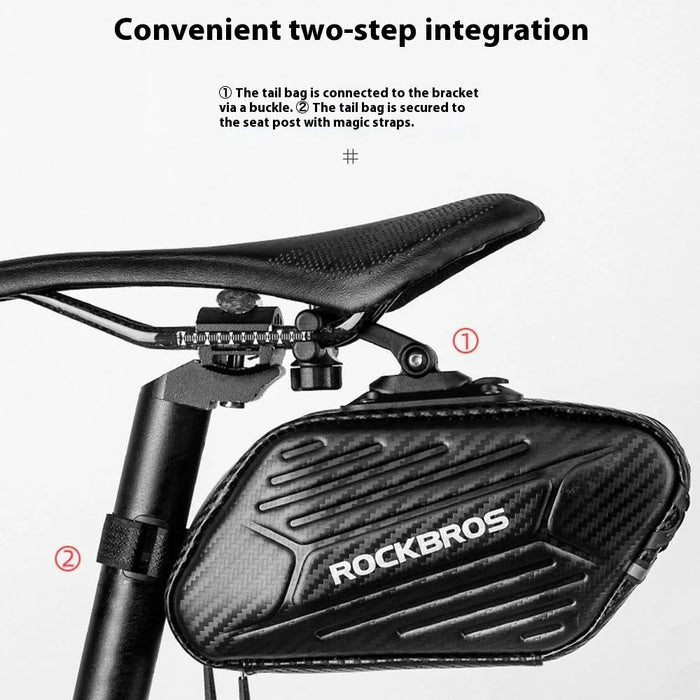 ROCKBROS Mountain Road Bike 1.5L Hardshell Seat Post Bag Waterproof Saddle Pack - 3