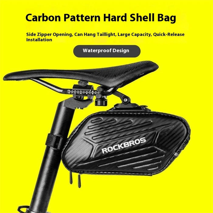 ROCKBROS Mountain Road Bike 1.5L Hardshell Seat Post Bag Waterproof Saddle Pack - 7