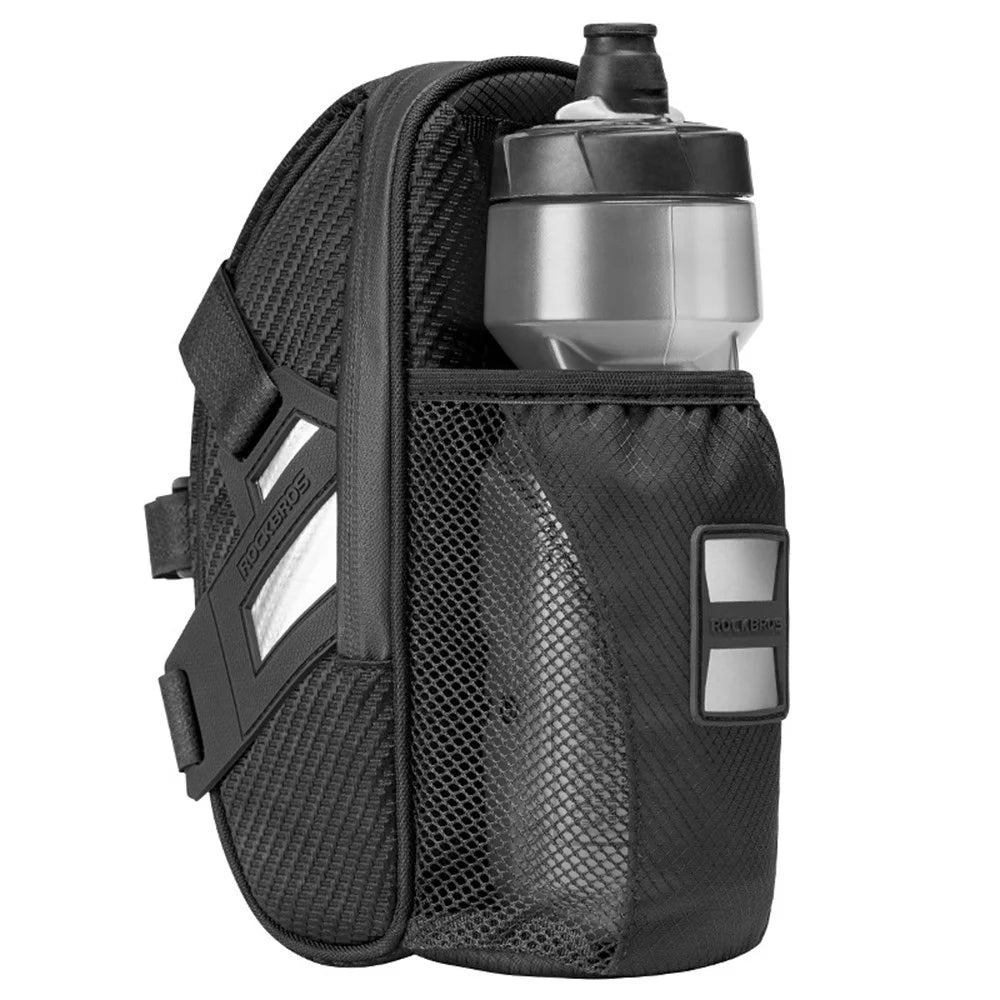 ROCKBROS 1L Water Bottle Bag for Bicycle Tail Pack Bike Rear Seat Saddle Bag with Reflective Strips - 1